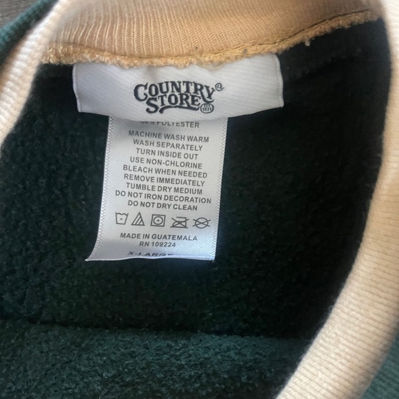 Country Store Owl Embroidered Sweatshirt Forest Green XL Cottagecore - Picture 4 of 5